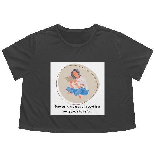 Between the pages of abook .book lover Flowy Cropped Tees