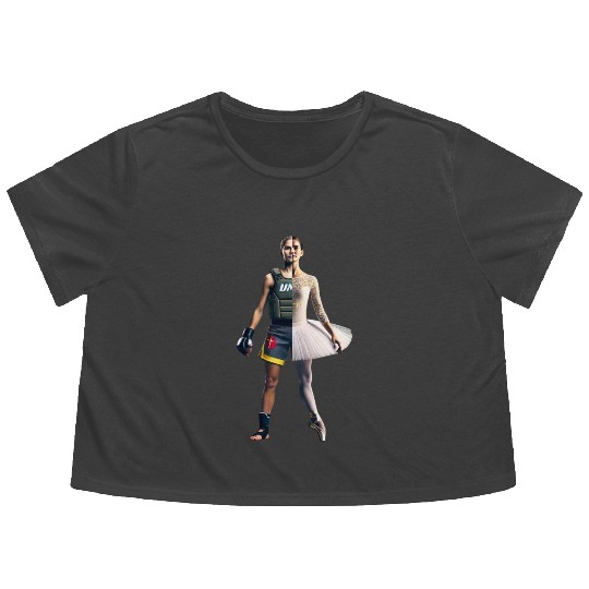 MMA Fighter Ballerina for Jesus Best of both world Flowy Cropped Tees