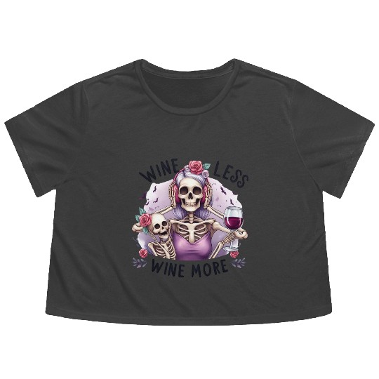 Mom Life Wine Funny Flowy Cropped Tees