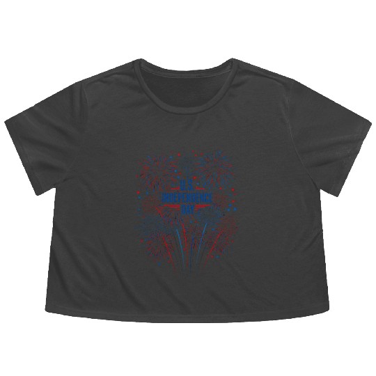 US independance day fireworks Flowy Cropped Tees