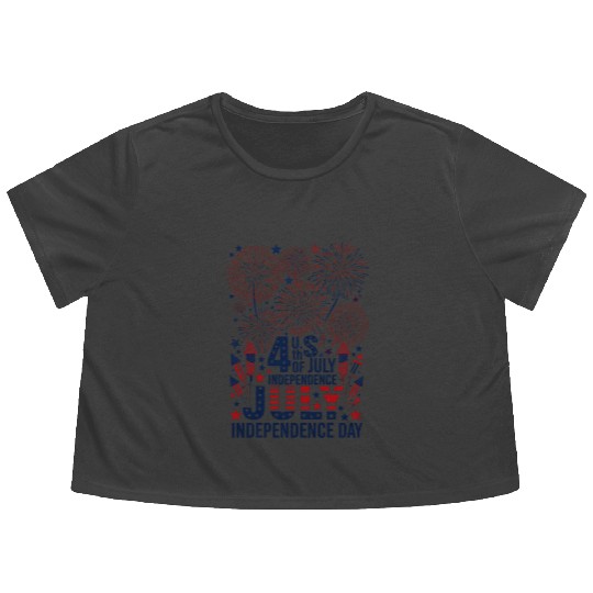 US independance day fireworks square design Flowy Cropped Tees