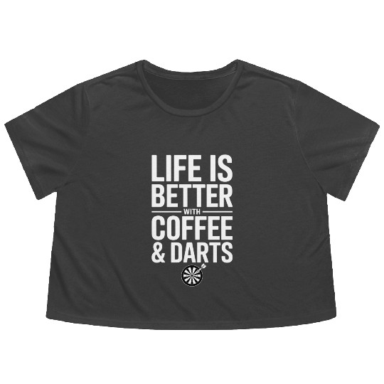 Coffee and Darts Caffeine Dart Player Flowy Cropped Tees