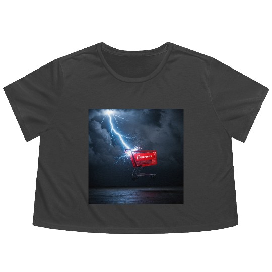 Electric Storm Art Flowy Cropped Tees