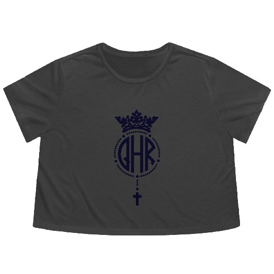 Queen of the Holy Rosary Church Logo Flowy Cropped Tees