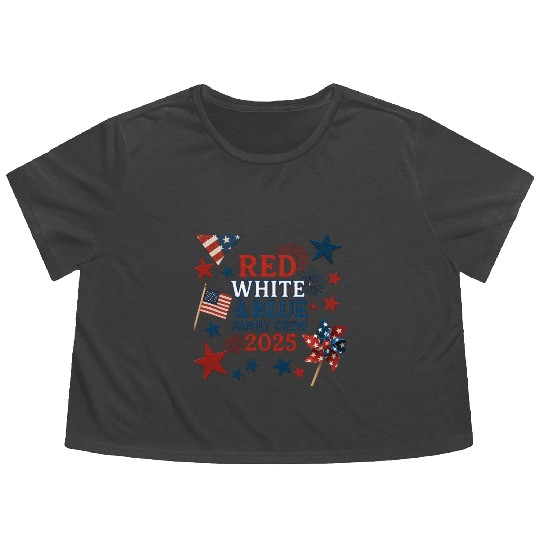 4th of July Patriotic Family Flowy Cropped Tees