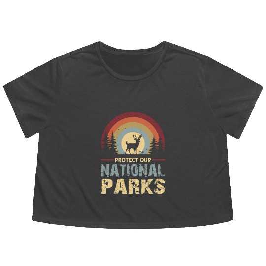 Protect our national parks Flowy Cropped Tees