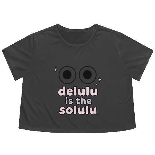 Delulu Eyes – TikTok Core Energy Flowy Cropped Tees
