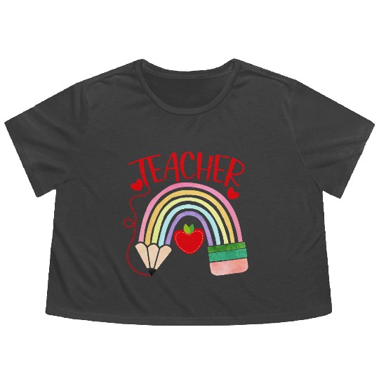 TEACHER Flowy Cropped Tees, TEACHER APPRECIATION Flowy Cropped Tees