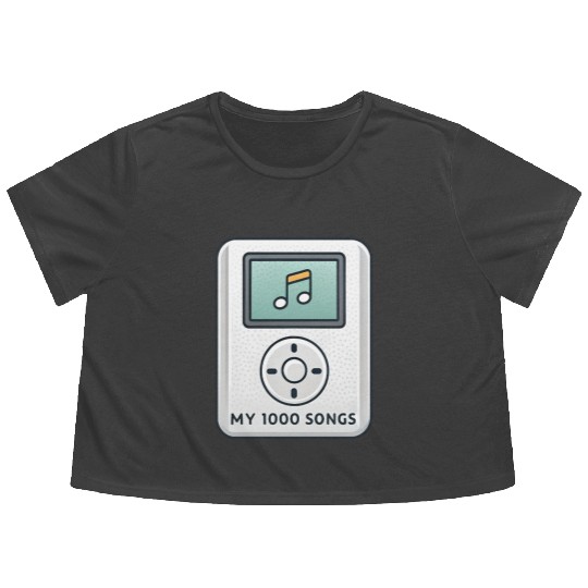 My 1000 Songs MP3 Player Retro 2000s Y2K Flowy Cropped Tees