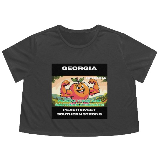 Georgia Peach State Art Flowy Cropped Tees