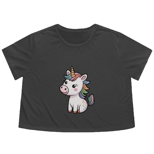 Believe in Magic – Cute Rainbow Unicorn Fantasy Flowy Cropped Tees