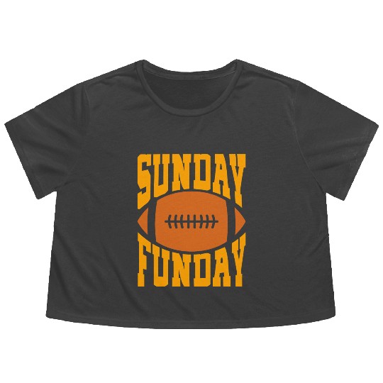 Sunday Funday Funny Football Quote for Sport Lover Flowy Cropped Tees