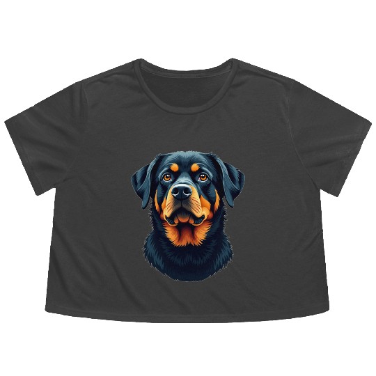 “Rottweiler” – Bold & Beautiful Dogs Flowy Cropped Tees