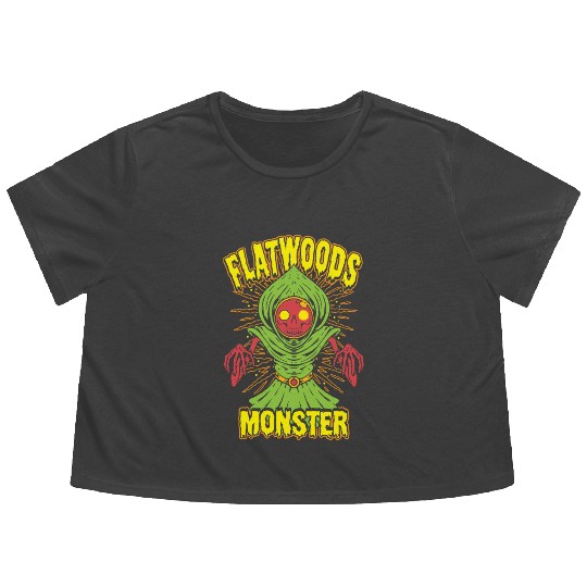 Flatwoods Monster Cryptid Terror Flowy Cropped Tees