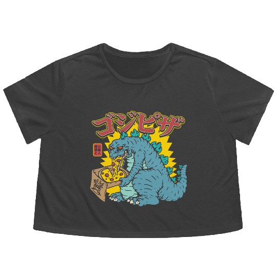 Kaiju Pizza Cravings Flowy Cropped Tees