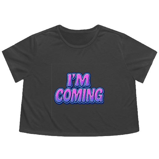 Neon Retro Futuristic Typography Design Flowy Cropped Tees