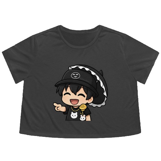 Chibi Joneda Laugh Flowy Cropped Tees