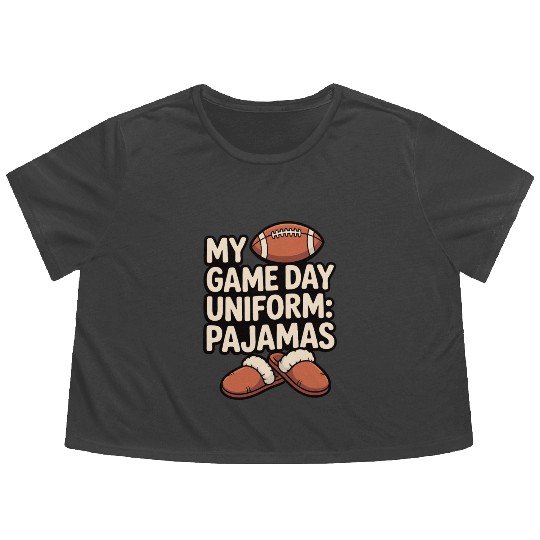 Game Day Pajama Humor Graphic Flowy Cropped Tees