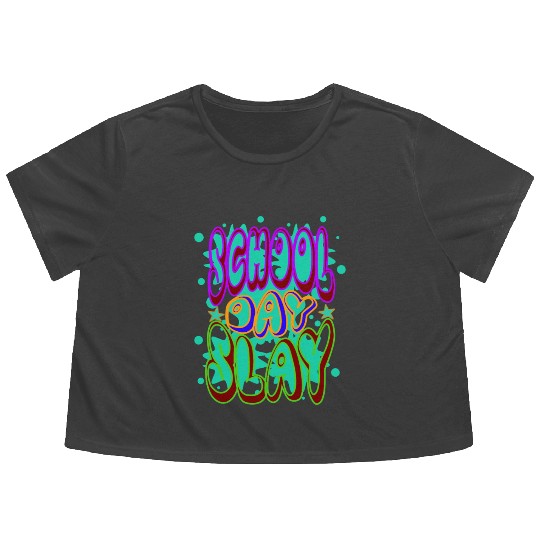 School Day Slay Flowy Cropped Tees