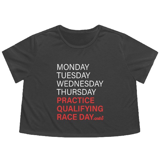 monday tuesday wednesday thursday practice qual Flowy Cropped Tees