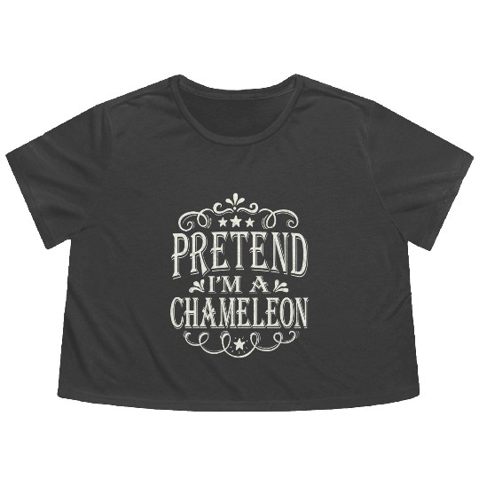 Pretend im a Chameleon Lazy Halloween Costume Flowy Cropped Tees