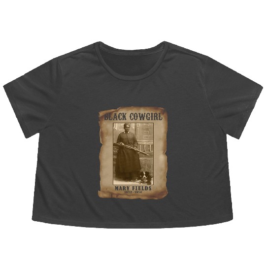Black Cowgirl Mary Fields Western Rodeo Texas Flowy Cropped Tees