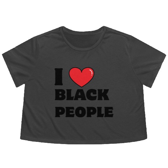 I love black people Flowy Cropped Tees