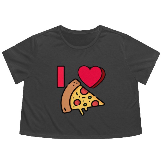 I LOVE PIZZA #1 Flowy Cropped Tees
