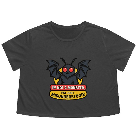 Misunderstood Mothman Flowy Cropped Tees