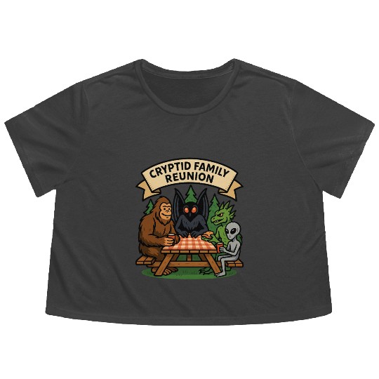 Cryptid Family Reunion Flowy Cropped Tees