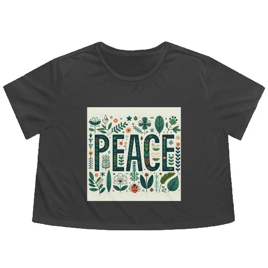 Peaceful Botanical  Flowy Cropped Tees