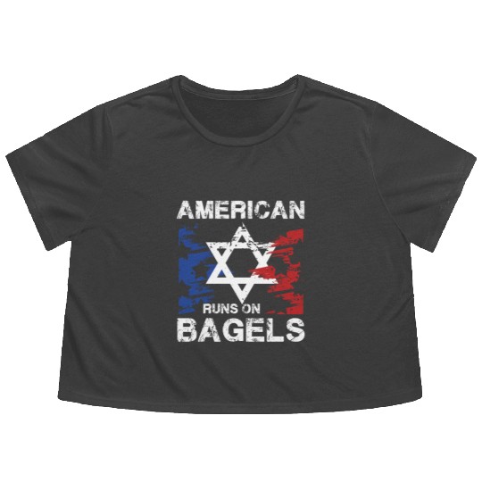 American Pride with Star and Bagel Spirit Flowy Cropped Tees