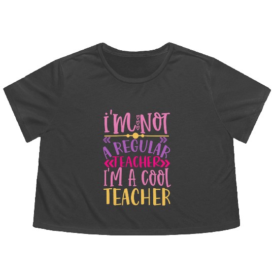 Cool Teacher - Funny Teacher Appreciation Gift Flowy Cropped Tees