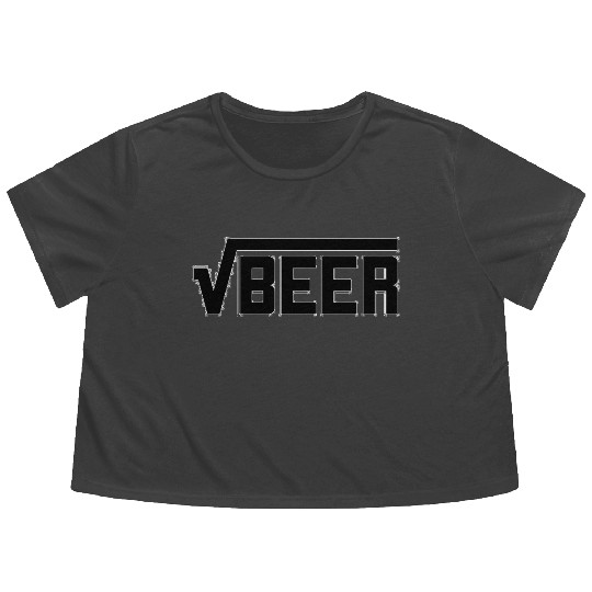 Root Beer Square Root of Beer Math Joke Flowy Cropped Tees