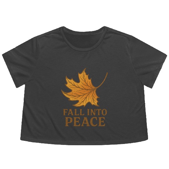 Autumn Leaf Peace Illustration Flowy Cropped Tees