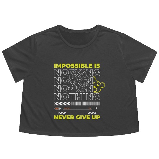 Motivational Neon Typography Flowy Cropped Tees