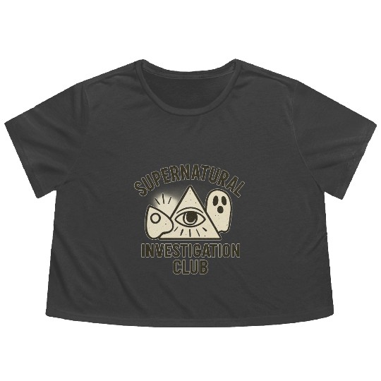 Supernatural Investigation Club Emblem Flowy Cropped Tees
