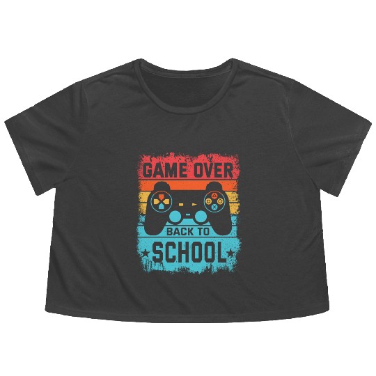 Game Over Back to School Flowy Cropped Tees – Retro Gamer