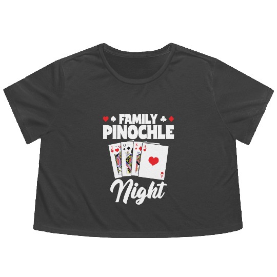 Family Pinochle Night Melding Card Game Flowy Cropped Tees