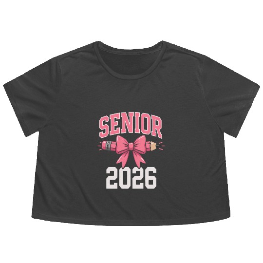 Class Of 2026 Senior Back To School Graduation 26 Flowy Cropped Tees