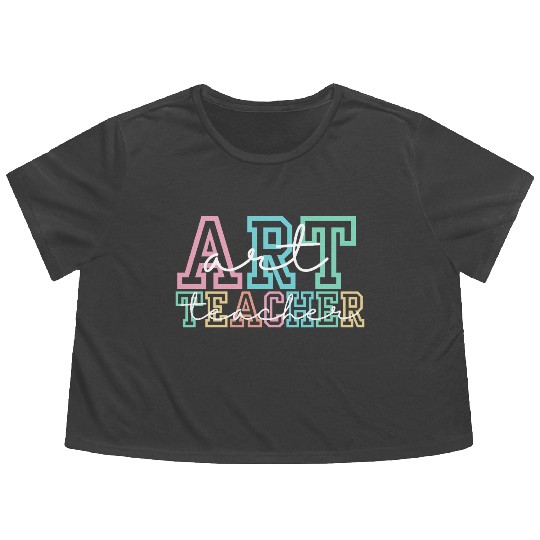 Art Teacher Flowy Cropped Tees, Teacher Definition Flowy Cropped Tees, Art T