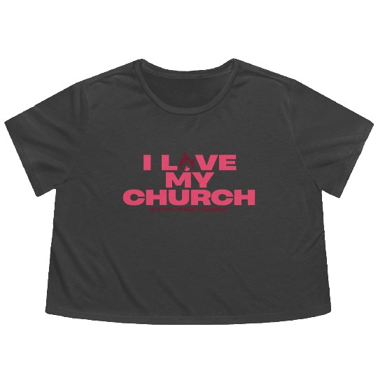 Love my Church fuchsia Flowy Cropped Tees