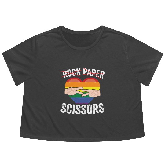 Funny Rock Paper Scissors LGBTQ LGBT Community Flowy Cropped Tees