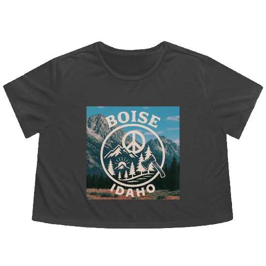 Boise, Idaho (B) Flowy Cropped Tees