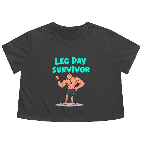 Leg Day Survivor Gym Flowy Cropped Tees