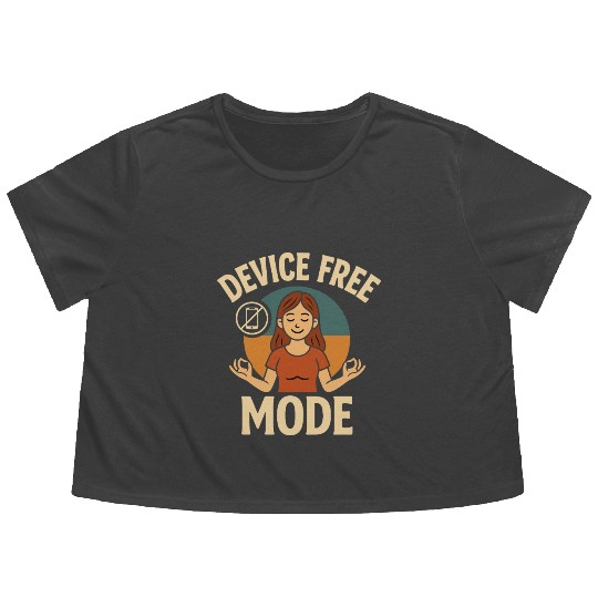 Device-Free Mode Peaceful Yoga Illustration Flowy Cropped Tees