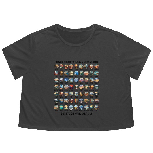 All US National Park Checklist Bucket List Flowy Cropped Tees