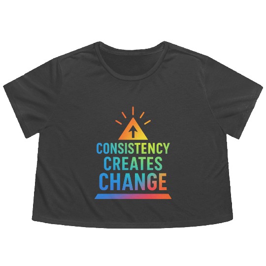 Inspirational Growth Triangle Design Flowy Cropped Tees