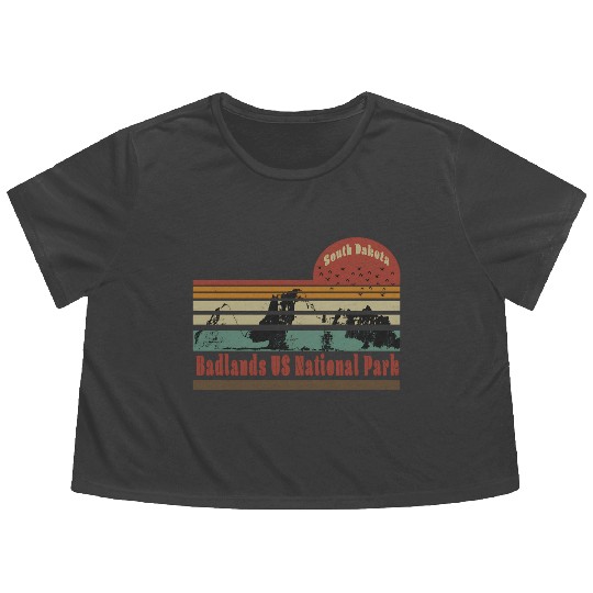 Badlands US National Park South Dakota Travel Flowy Cropped Tees