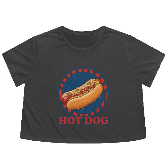 Hotdog America Flowy Cropped Tees